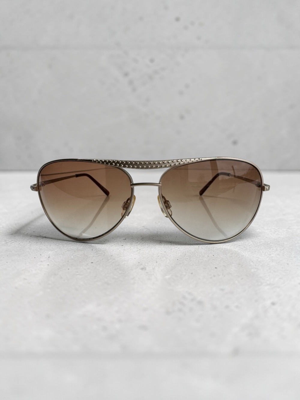 ESPRIT Aviator Sunglasses OS Gradient Brown Gold Metal Studded Y2K‎ 00s